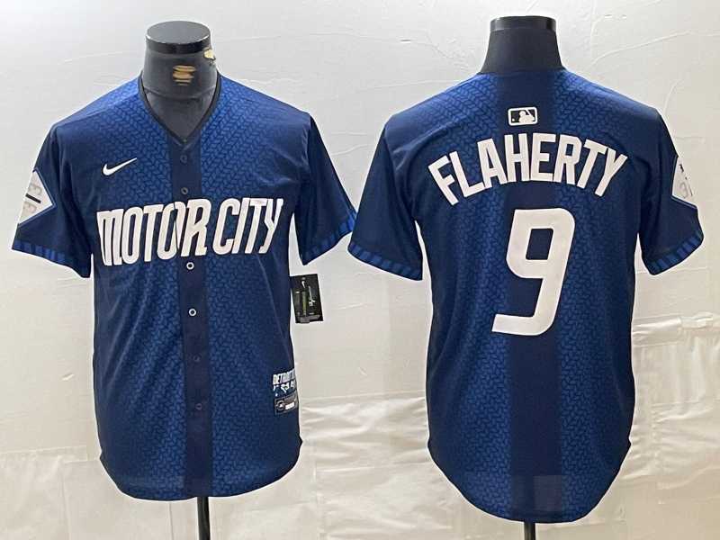 Mens Detroit Tigers #9 Jack Flaherty 2024 Navy City Connect Cool Base Limited Stitched Jersey